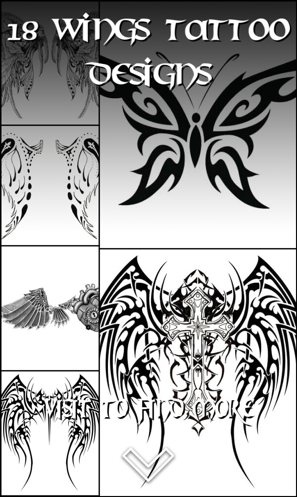 18 Wings Tattoo Designs