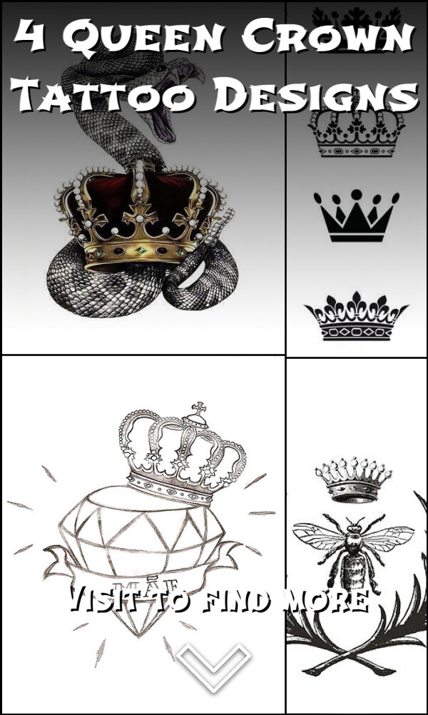 4 Queen Crown Tattoo Designs
