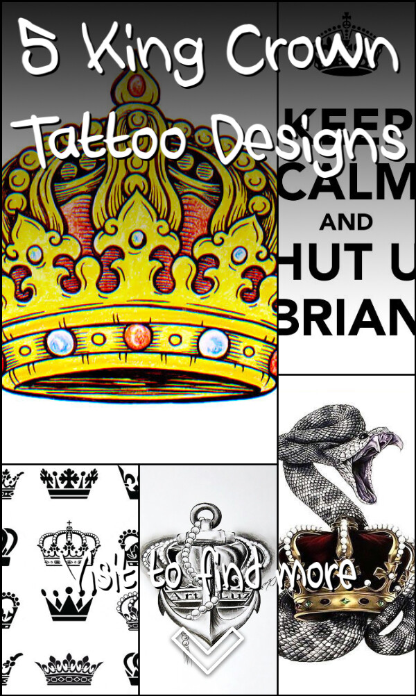 5 King Crown Tattoo Designs