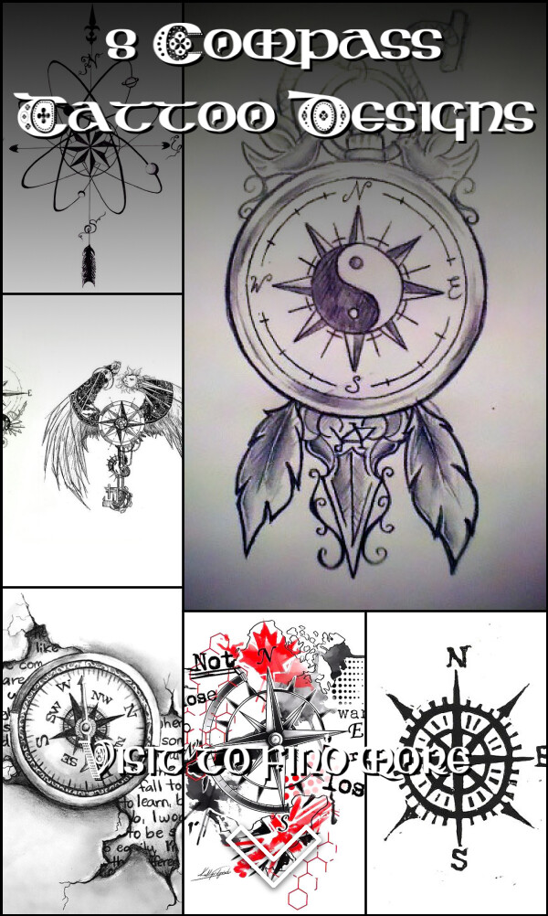 8 Compass Tattoo Designs