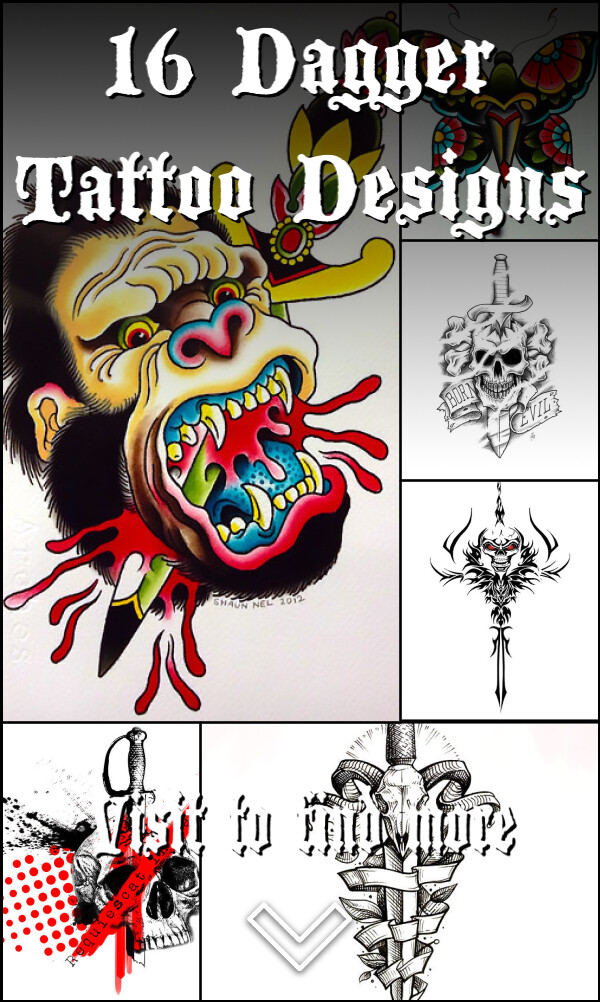 16 Dagger Tattoo Designs
