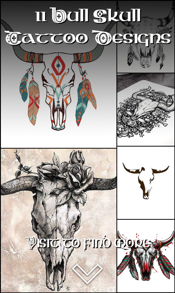 11 Bull Skull Tattoo Designs