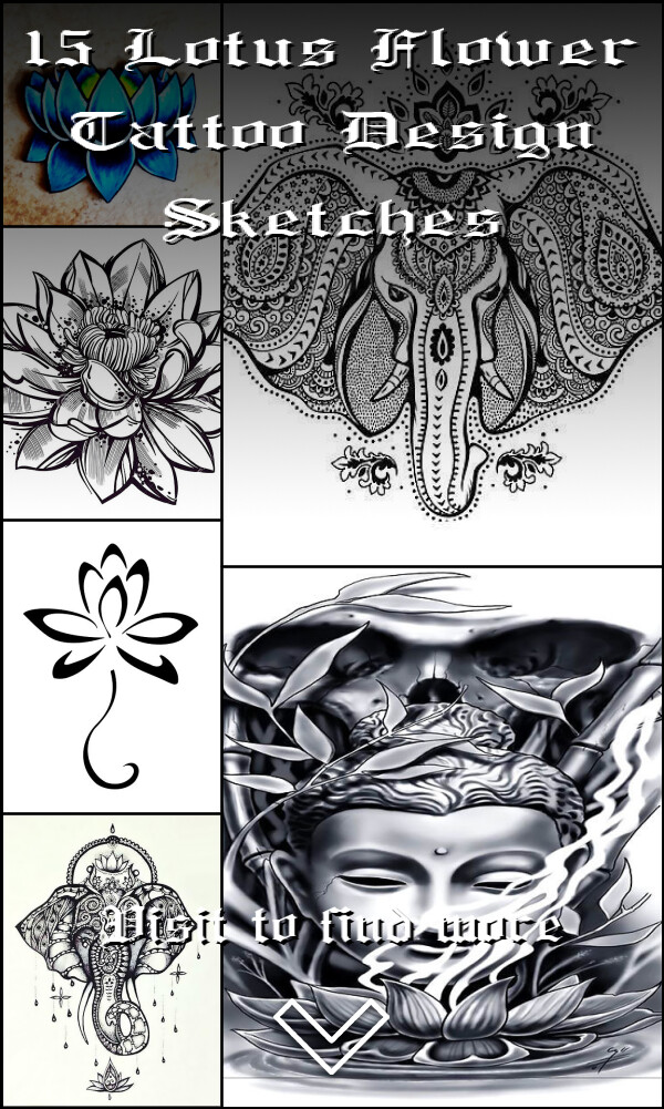 15 Lotus Flower Tattoo Design Sketches