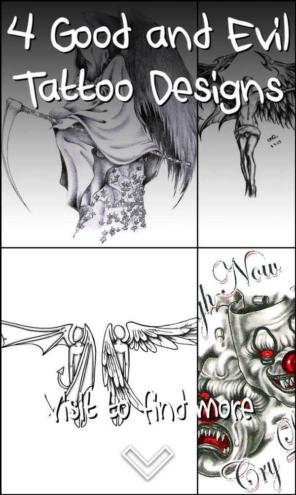 4 Good and Evil Tattoo Designs