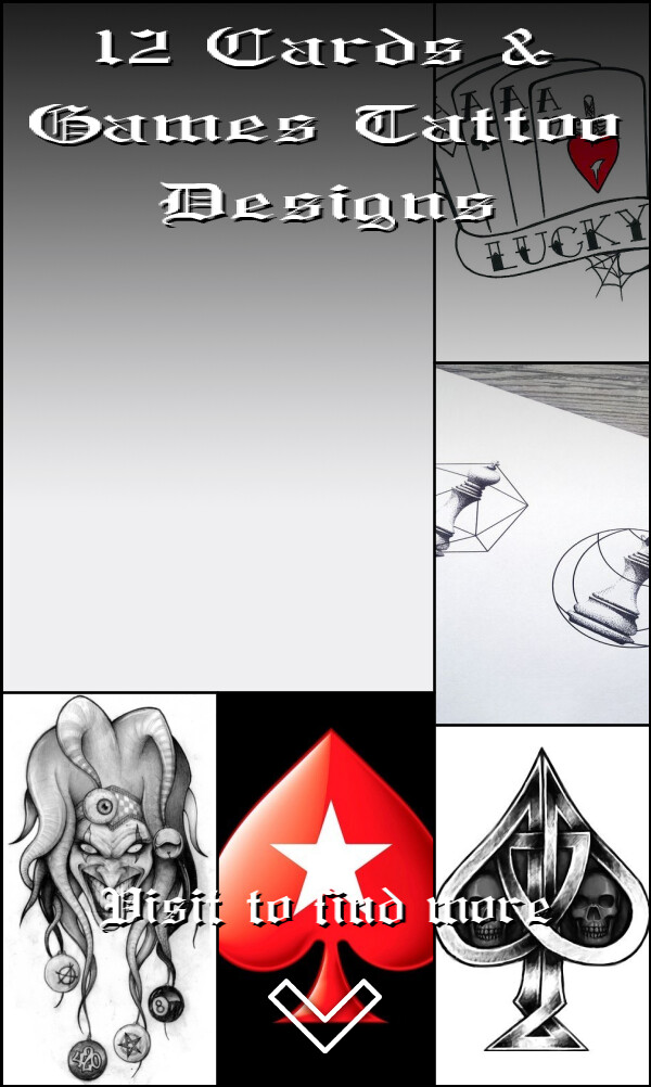 12 Cards & Games Tattoo Designs