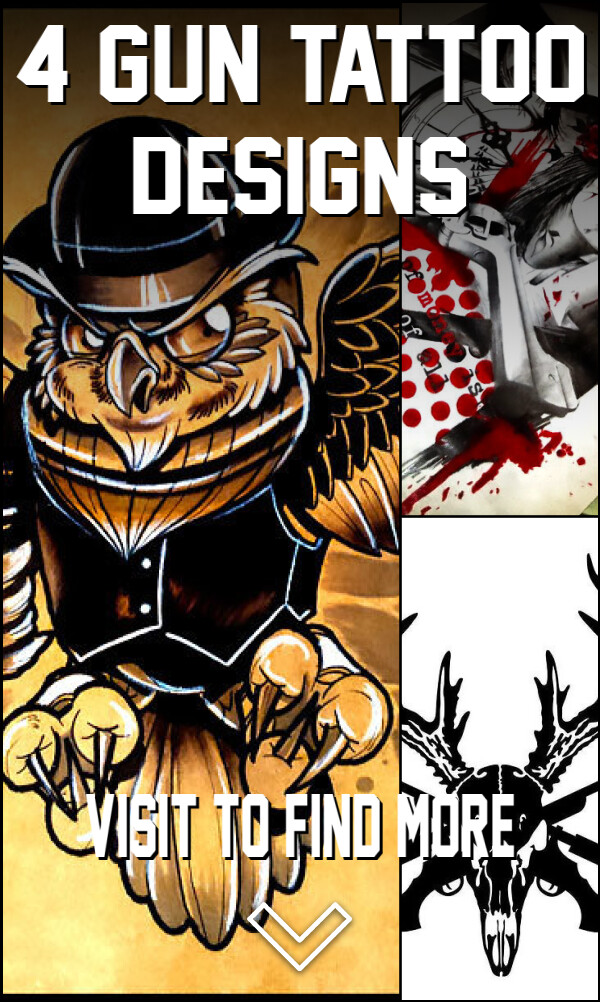 4 Gun Tattoo Designs
