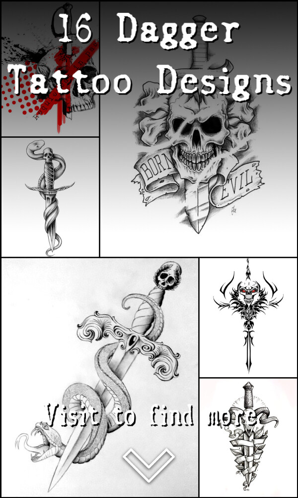16 Dagger Tattoo Designs