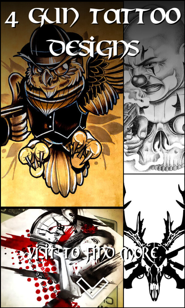 4 Gun Tattoo Designs
