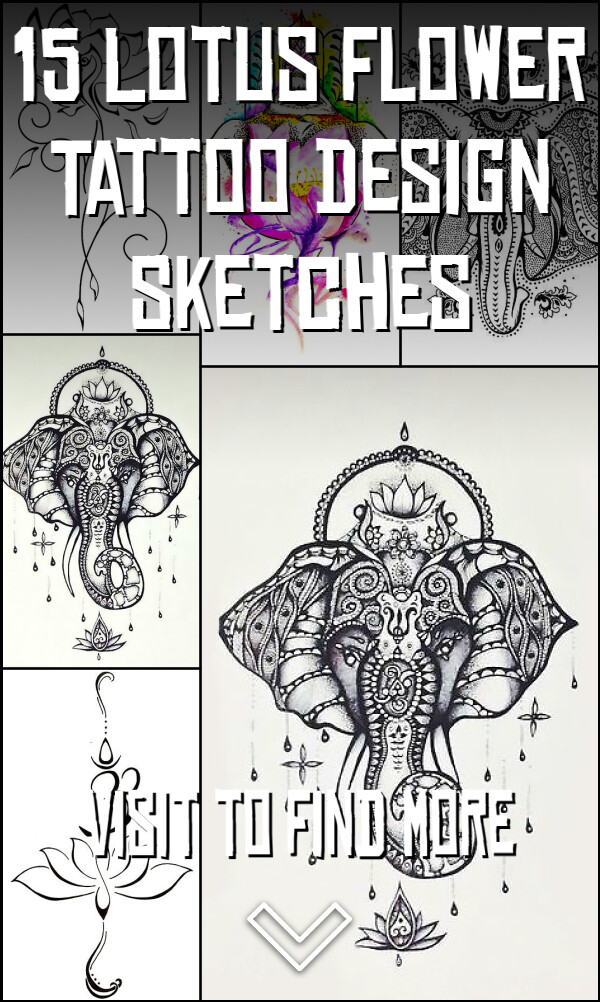 15 Lotus Flower Tattoo Design Sketches