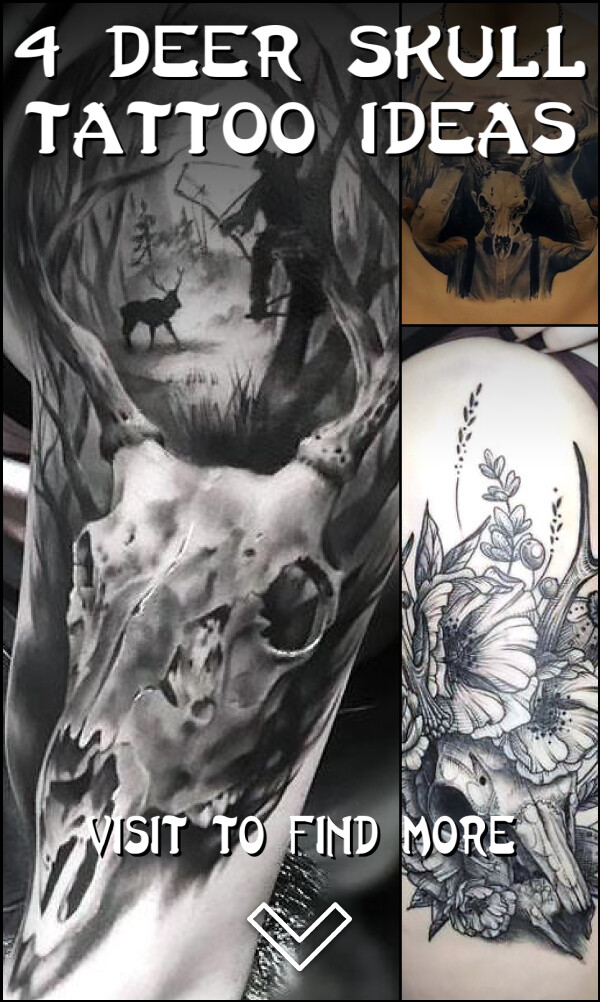 4 Deer Skull Tattoo Ideas