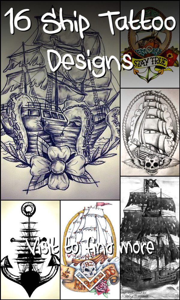 16 Ship Tattoo Designs
