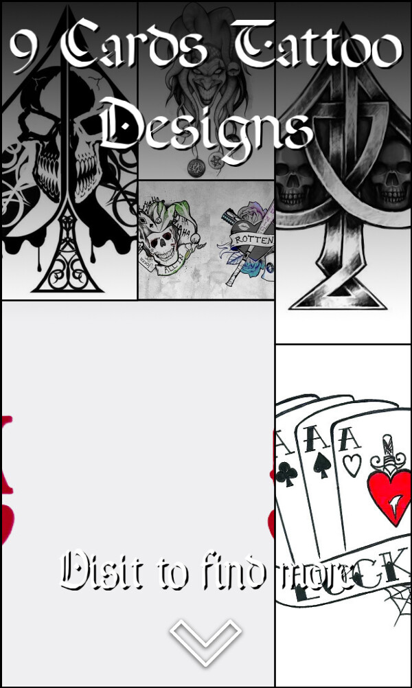 9 Cards Tattoo Designs