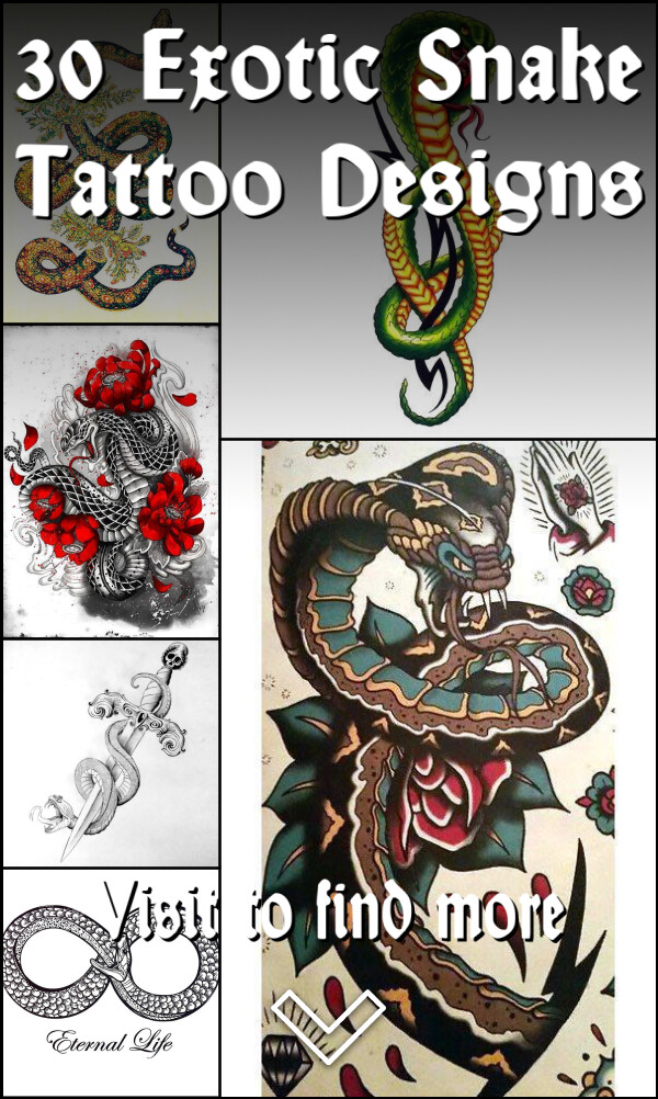 30 Exotic Snake Tattoo Designs