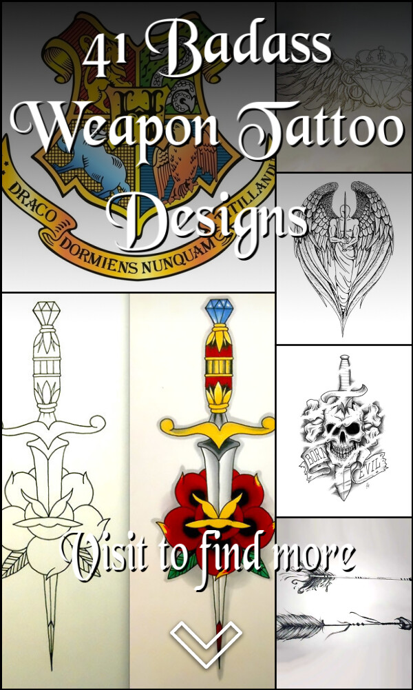 41 Badass Weapon Tattoo Designs