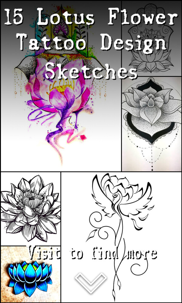 15 Lotus Flower Tattoo Design Sketches