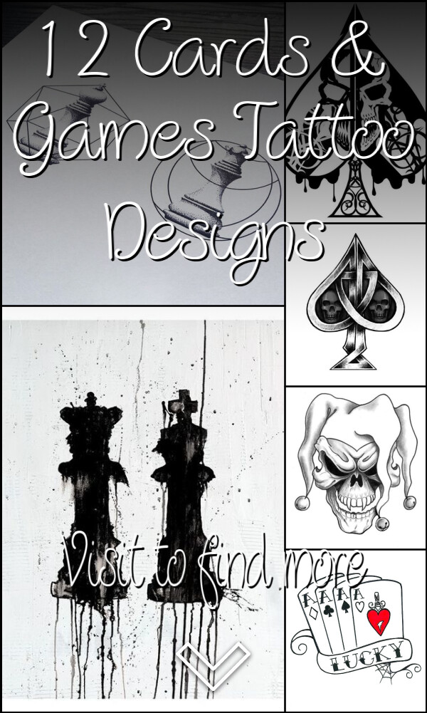 12 Cards & Games Tattoo Designs