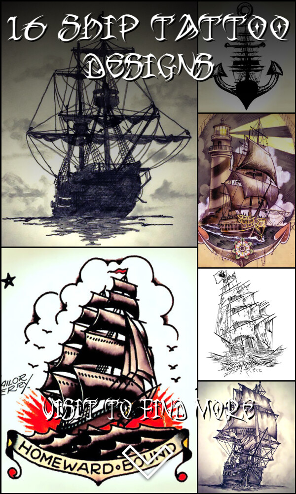 16 Ship Tattoo Designs