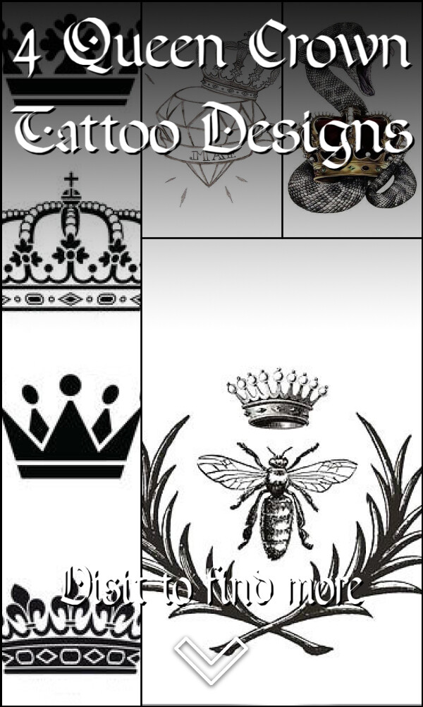 4 Queen Crown Tattoo Designs