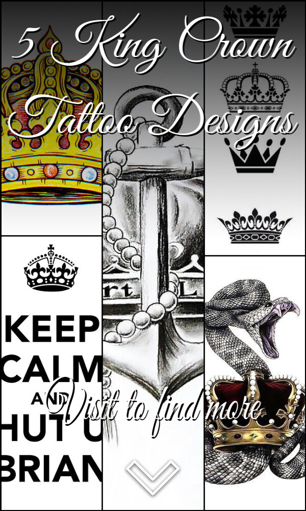 5 King Crown Tattoo Designs