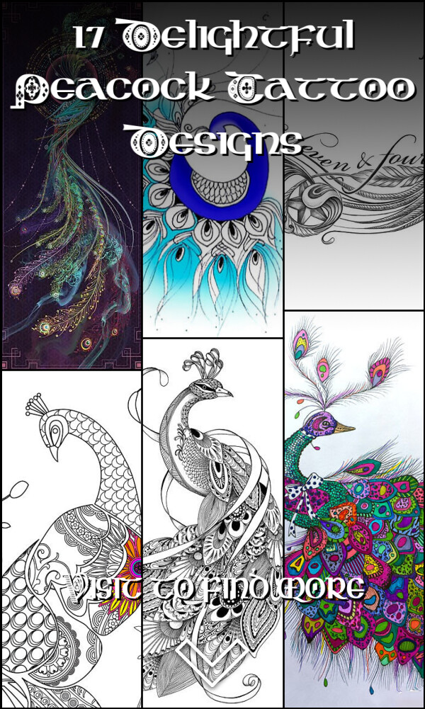 17 Delightful Peacock Tattoo Designs