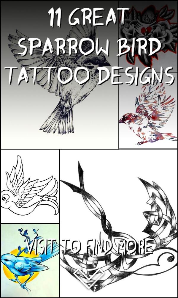 11 Great Sparrow Bird Tattoo Designs