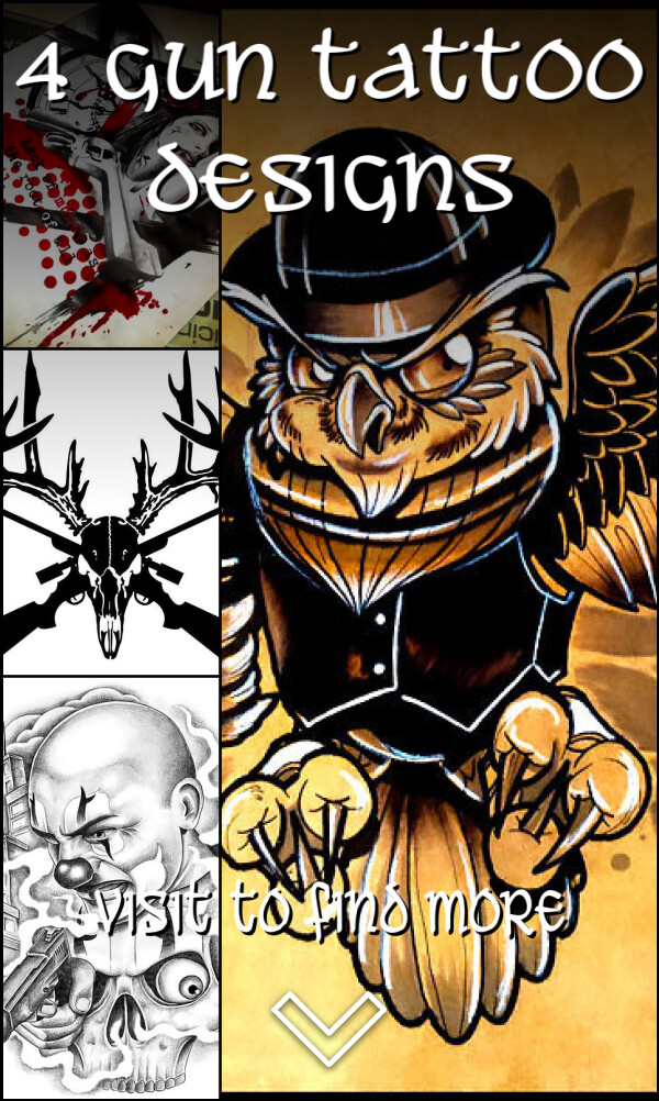 4 Gun Tattoo Designs