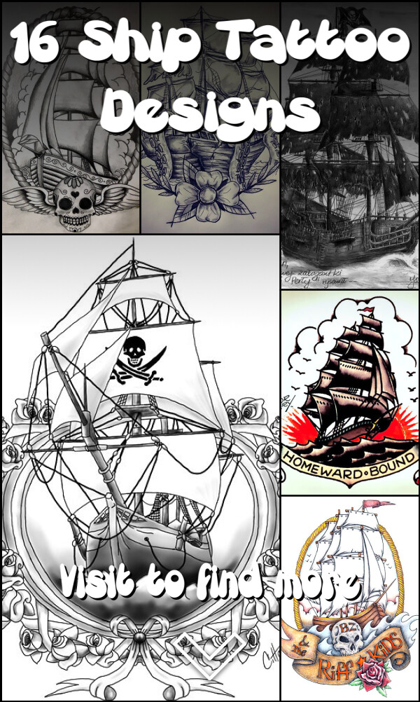 16 Ship Tattoo Designs