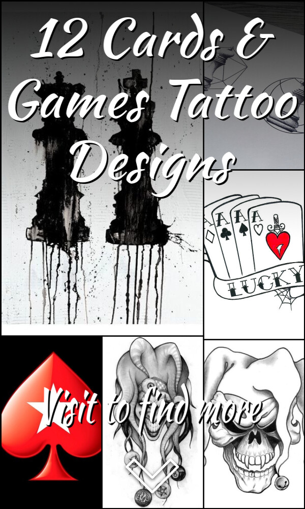 12 Cards & Games Tattoo Designs