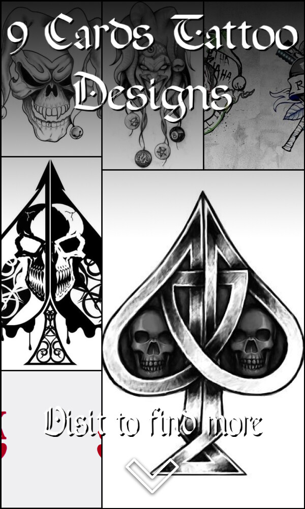 9 Cards Tattoo Designs
