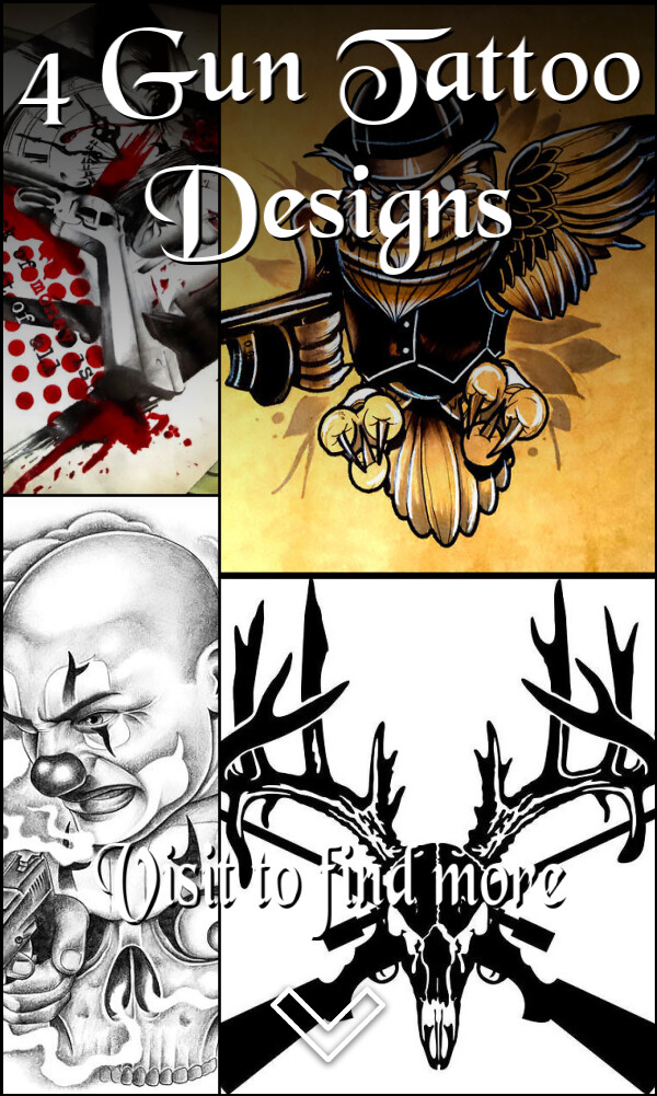 4 Gun Tattoo Designs