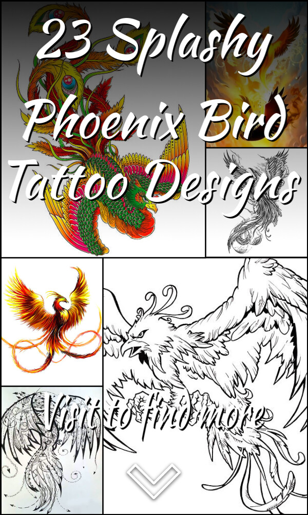 23 Splashy Phoenix Bird Tattoo Designs