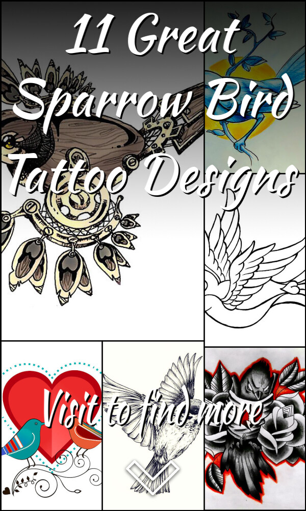 11 Great Sparrow Bird Tattoo Designs