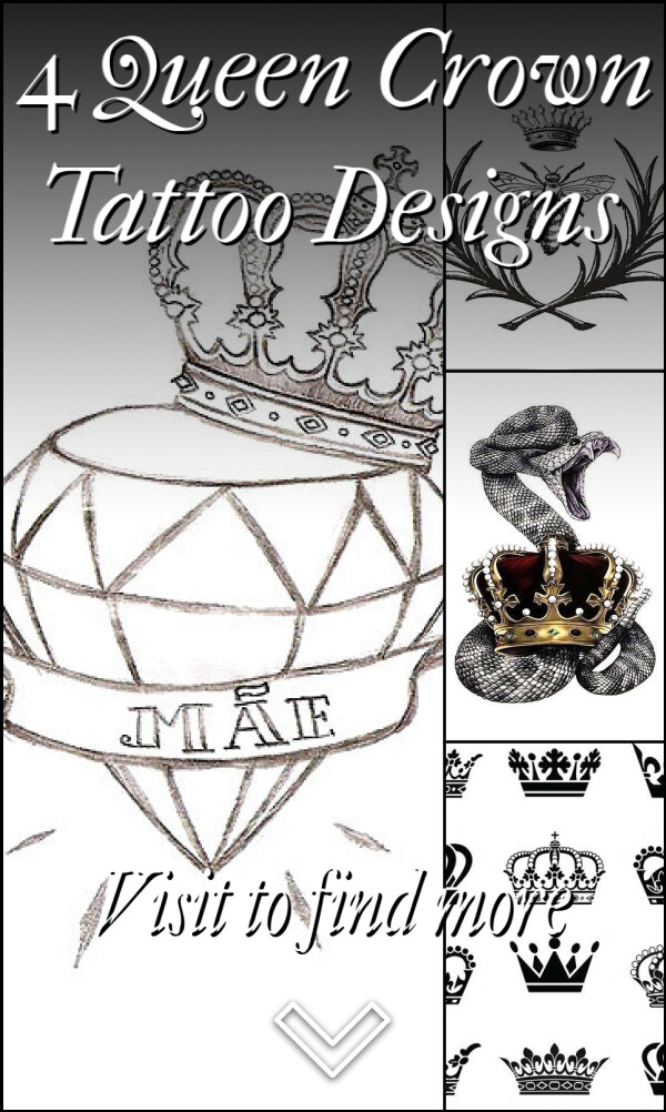 4 Queen Crown Tattoo Designs