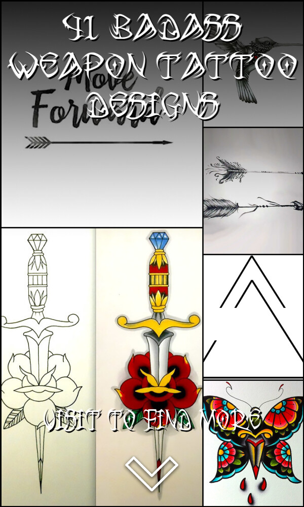41 Badass Weapon Tattoo Designs
