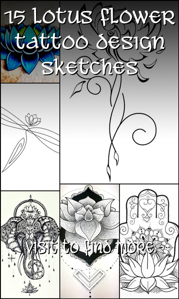 15 Lotus Flower Tattoo Design Sketches