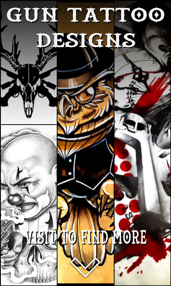 4 Gun Tattoo Designs
