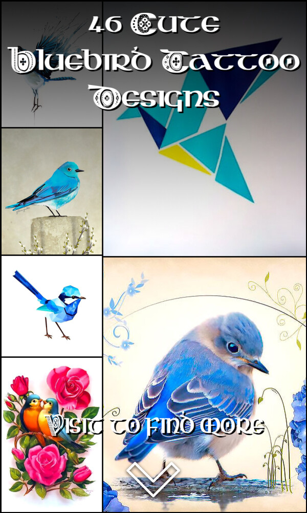 46 Cute Bluebird Tattoo Designs