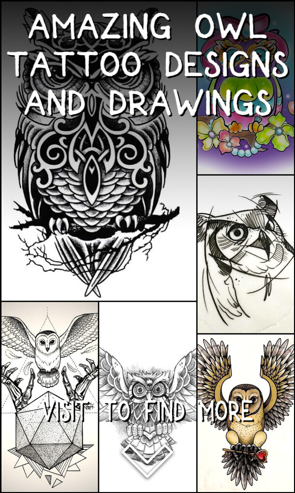 32 Amazing Owl Tattoo Designs and Drawings