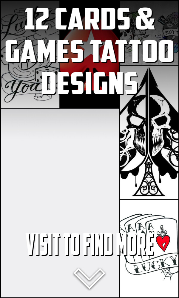 12 Cards & Games Tattoo Designs