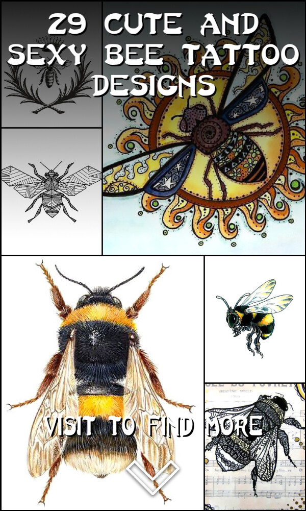 29 Cute and Sexy Bee Tattoo Designs