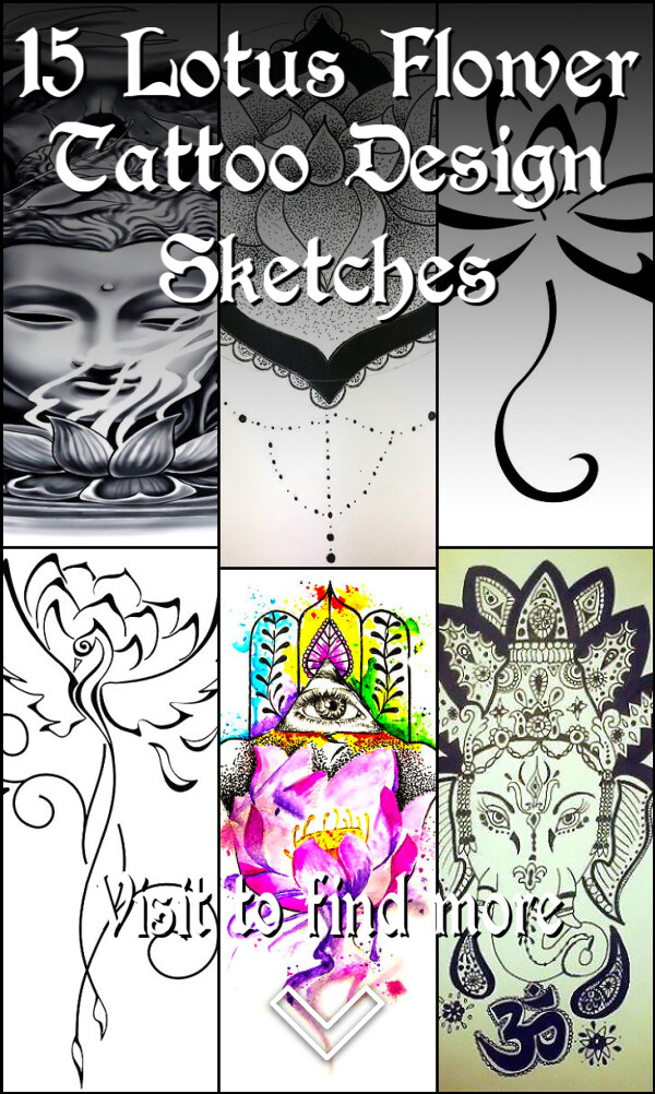 15 Lotus Flower Tattoo Design Sketches