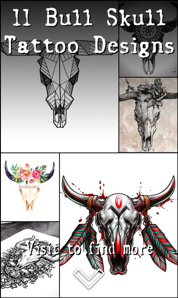 11 Bull Skull Tattoo Designs