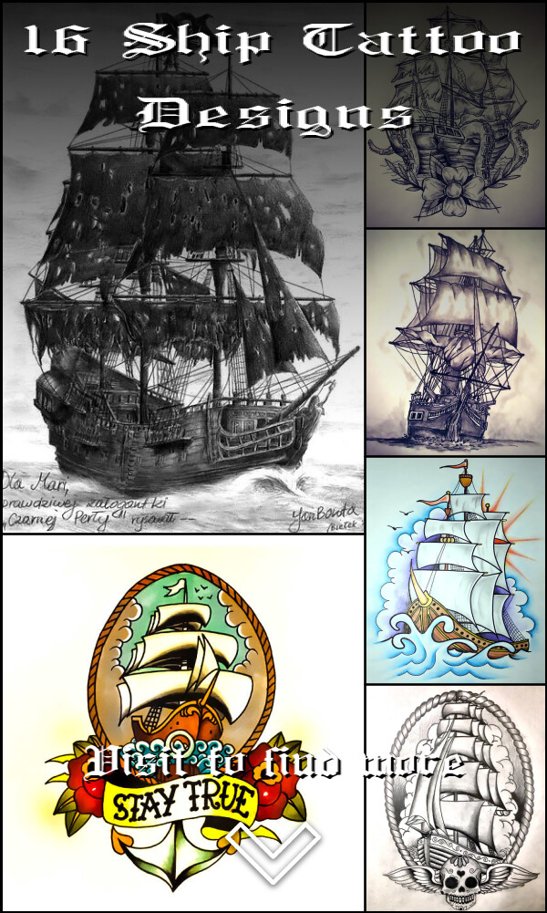16 Ship Tattoo Designs