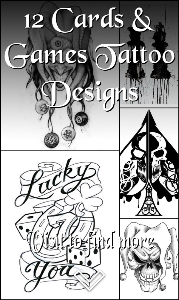 12 Cards & Games Tattoo Designs