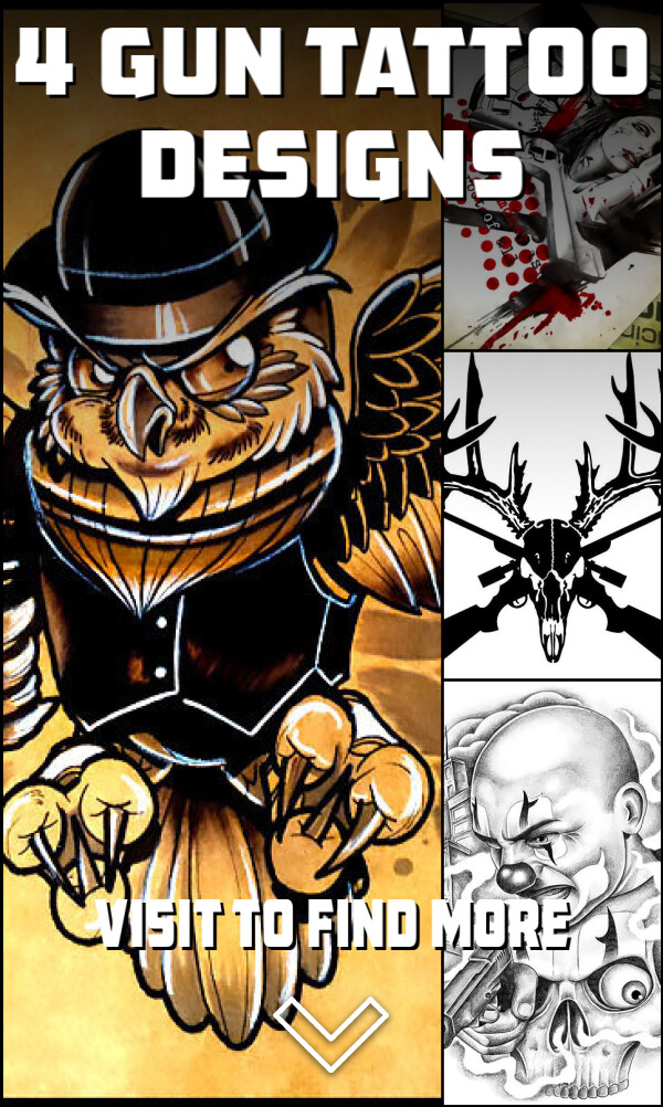 4 Gun Tattoo Designs