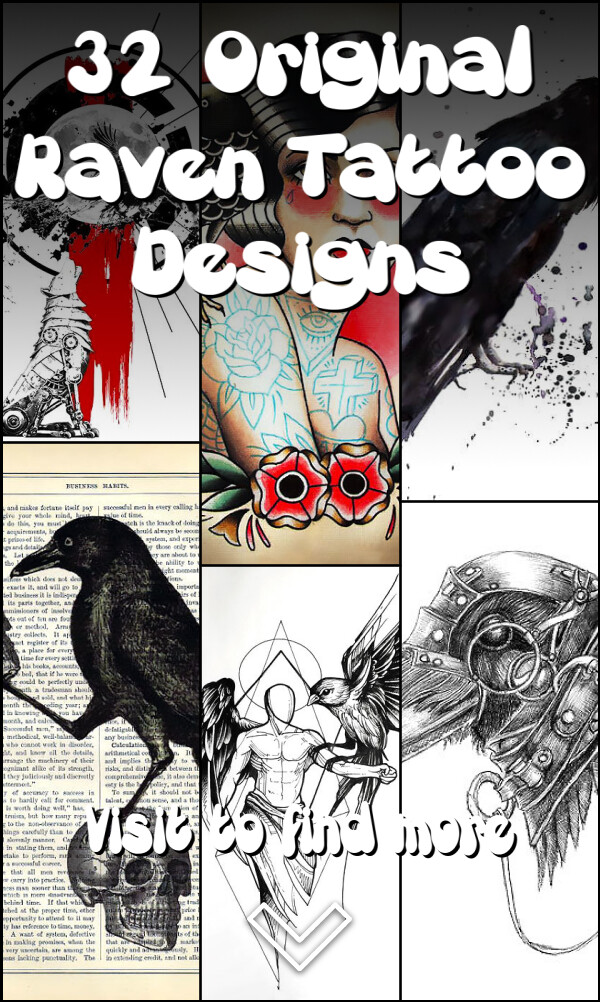 32 Original Raven Tattoo Designs