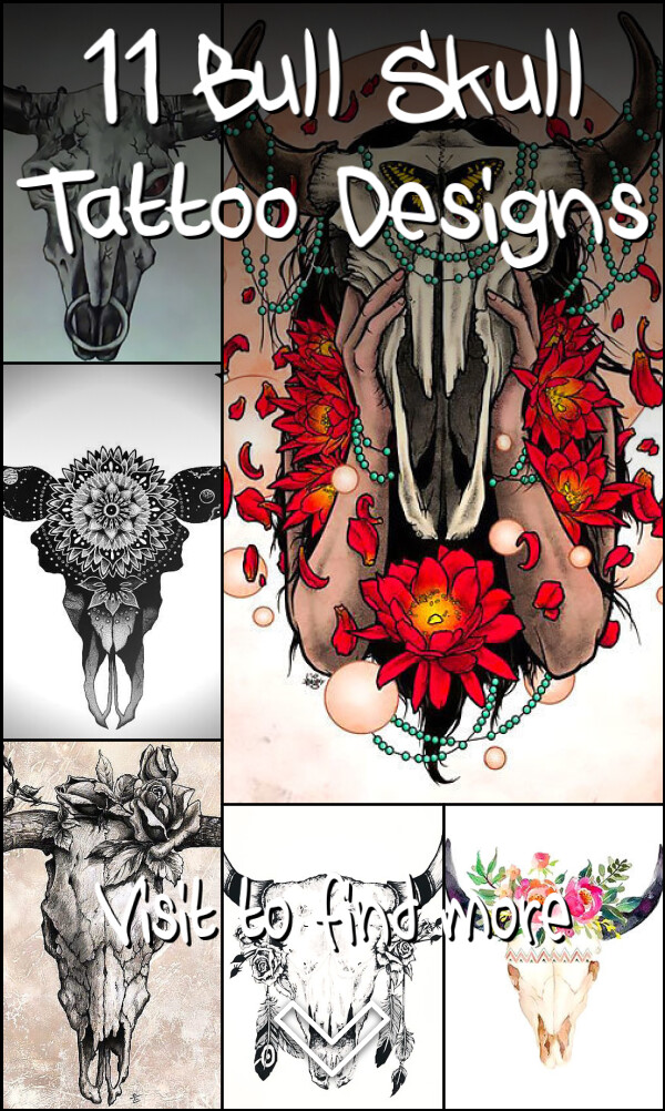 11 Bull Skull Tattoo Designs