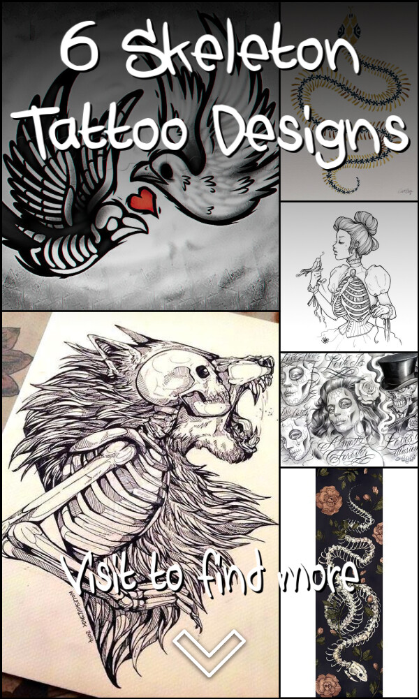 6 Skeleton Tattoo Designs