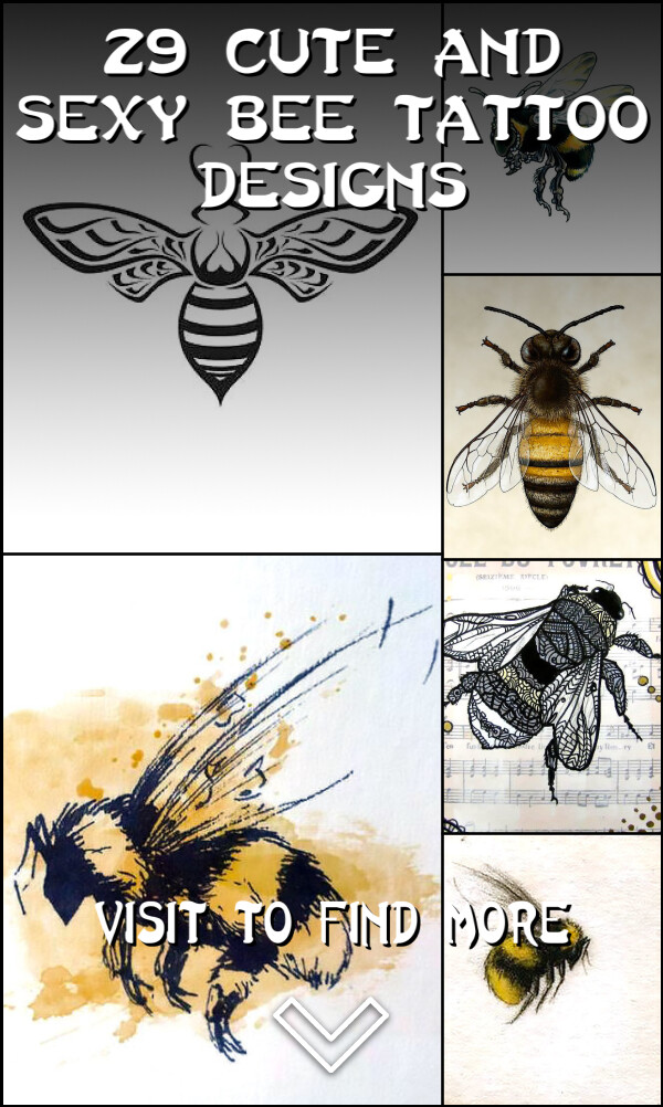 29 Cute and Sexy Bee Tattoo Designs