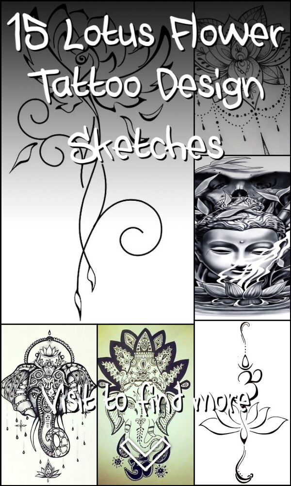 15 Lotus Flower Tattoo Design Sketches